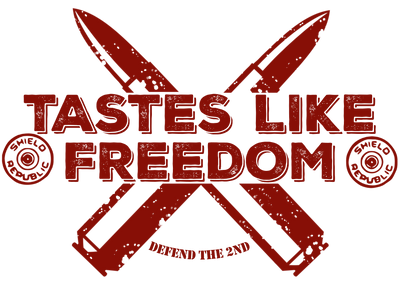 Tastes Like Freedom In Red  Font 4 DTF (direct-to-film) Transfer