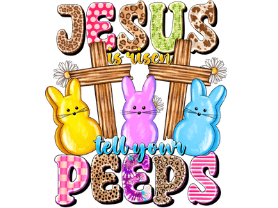 Tell your Peeps Bunnies & Crosses DTF (direct-to-film) Transfer