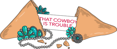 That Cowboy is Trouble Broken Necklace Rustic DTF (direct-to-film) Transfer
