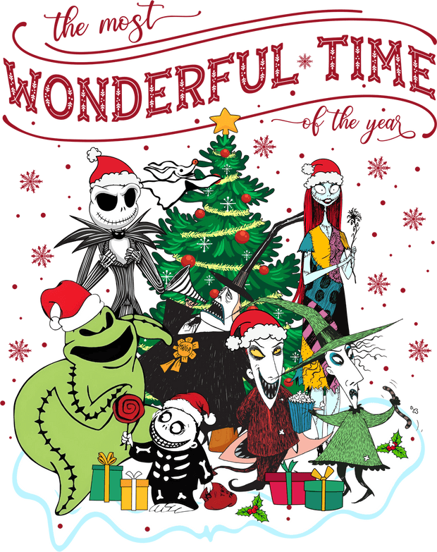 The Most Wonderful Time Nightmare Before Christmas DTF (direct-to-film) Transfer