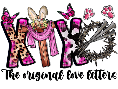 The Original Love Letters Purple Butterflies DTF (direct-to-film) Transfer