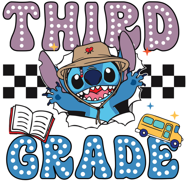 Third Grade Stitch & Bus DTF (direct-to-film) Transfer