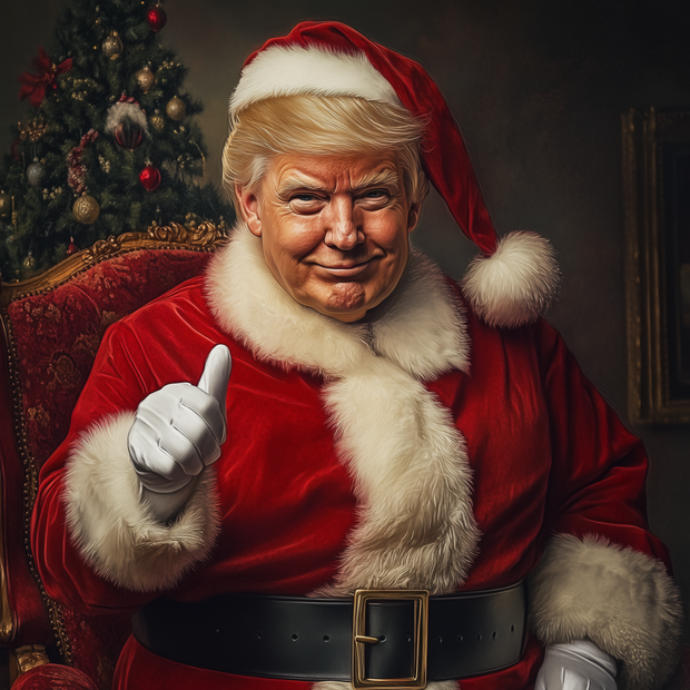 Thumbs up Trump in Santa Suit DTF (direct-to-film) Transfer