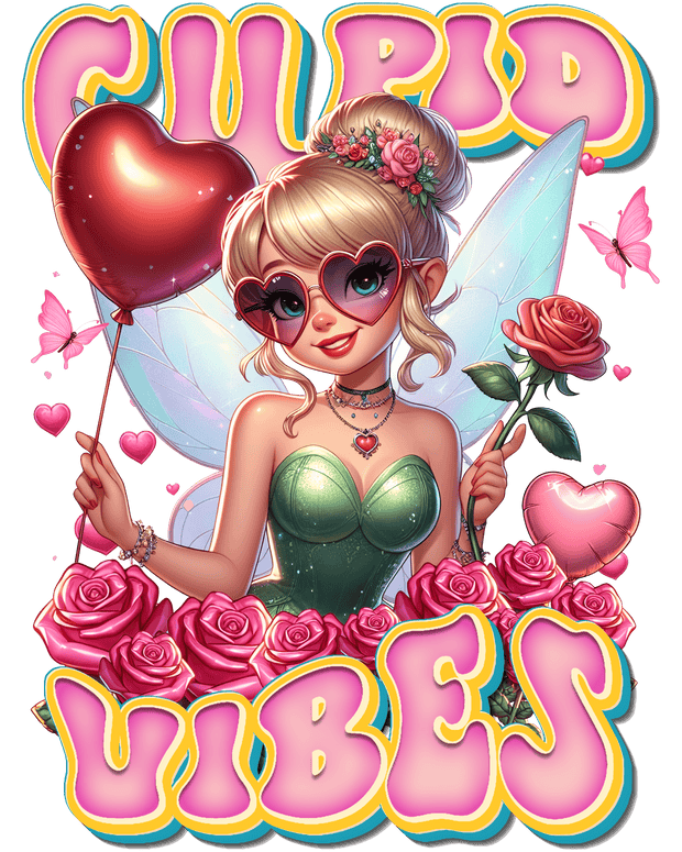 Tinker Bell in Green Cupid Vibes DTF (direct-to-film) Transfer
