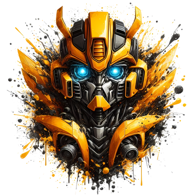 Transformer Yellow Color Drip DTF (direct-to-film) Transfer