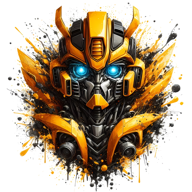Transformer Yellow Color Drip DTF (direct-to-film) Transfer