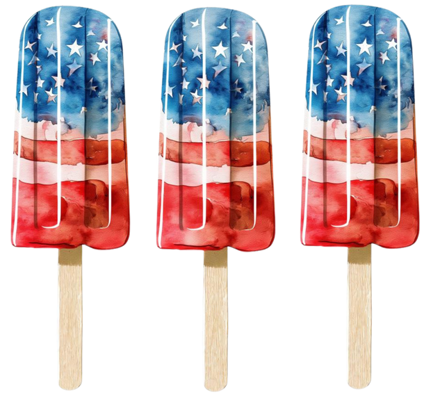 Trio Of American Flag Bomb Pops DTF (direct-to-film) Transfer