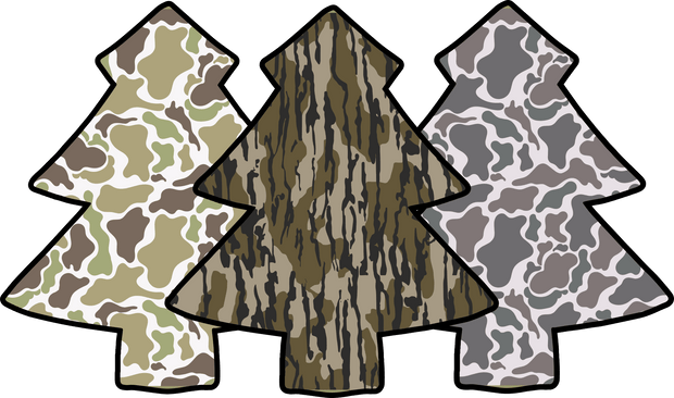 Trio Of Christmas Trees Brown DTF (direct-to-film) Transfer