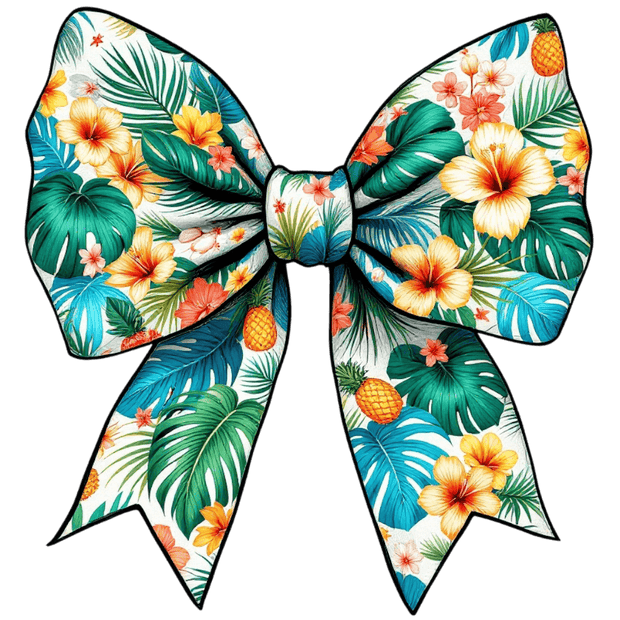 Tropical Bow with Pineapples DTF (direct-to-film) Transfer
