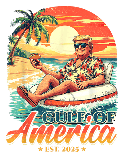 Trump Floating with a Taco Gulf of America DTF (direct-to-film) Transfer