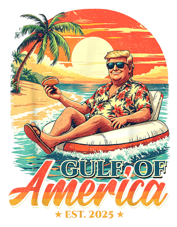 Trump Floating with a Taco Gulf of America DTF (direct-to-film) Transfer