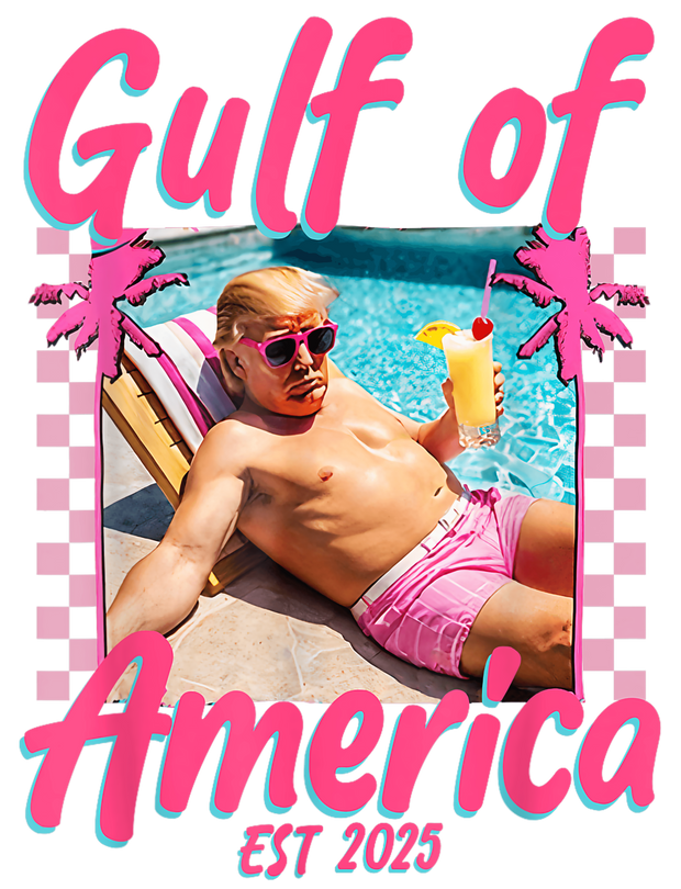 Trump Tanning in Pink Gulf of America DTF (direct-to-film) Transfer
