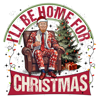 Trump in Christmas Suit and Chair DTF (direct-to-film) Transfer