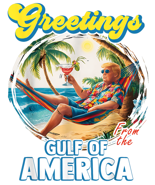 Trump in Hammock Wearing Floral Shirt DTF (direct-to-film) Transfer