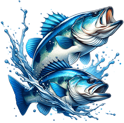 Two Blue Fish DTF (direct-to-film) Transfer