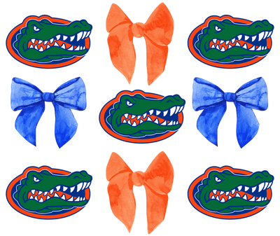 UF Gators & Bows DTF (direct-to-film) Transfer