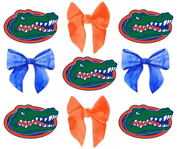 UF Gators & Bows DTF (direct-to-film) Transfer