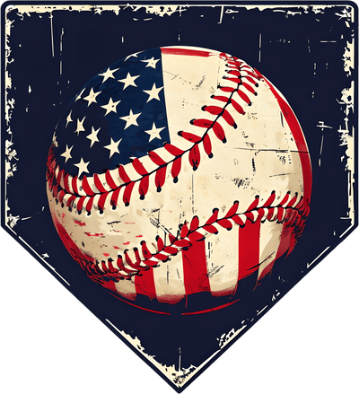 USA Ball on Home Plate DTF (direct-to-film) Transfer