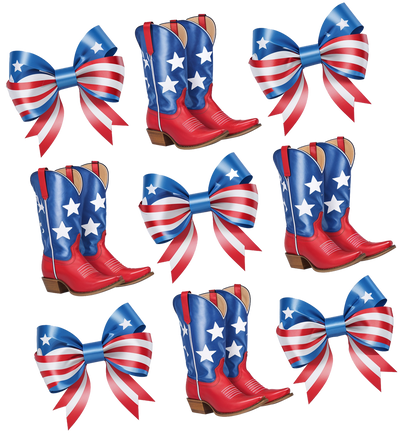 USA Boots Boots & Bows Bows DTF (direct-to-film) Transfer