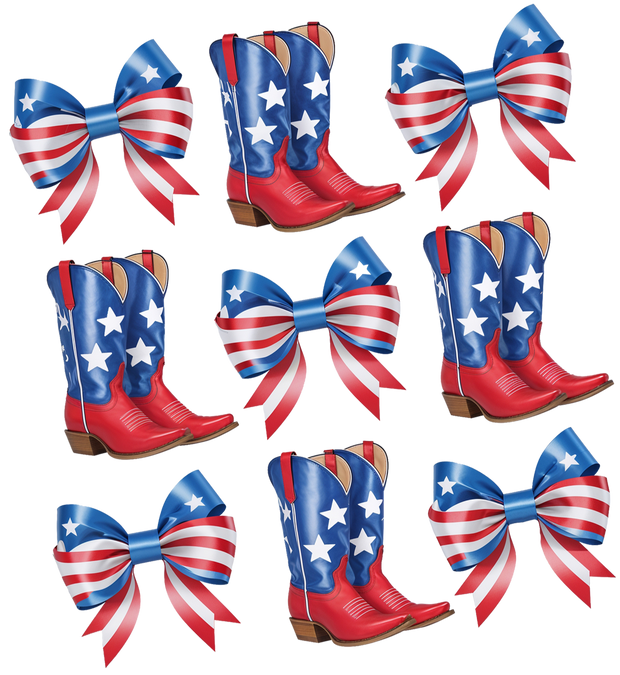 USA Boots Boots & Bows Bows DTF (direct-to-film) Transfer