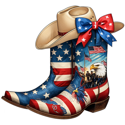 USA Boots & Hat with Bow DTF (direct-to-film) Transfer