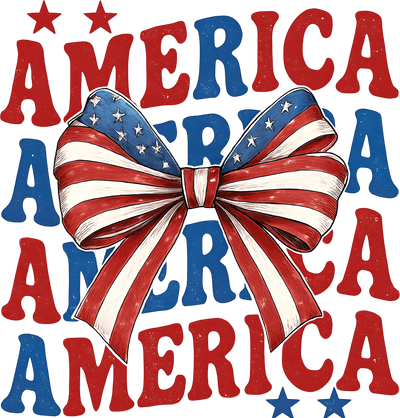 USA Bow America Stacked DTF (direct-to-film) Transfer