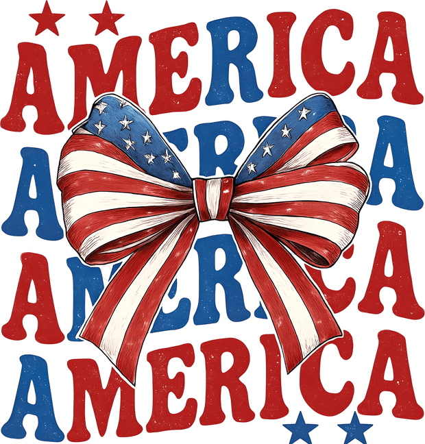 USA Bow America Stacked DTF (direct-to-film) Transfer