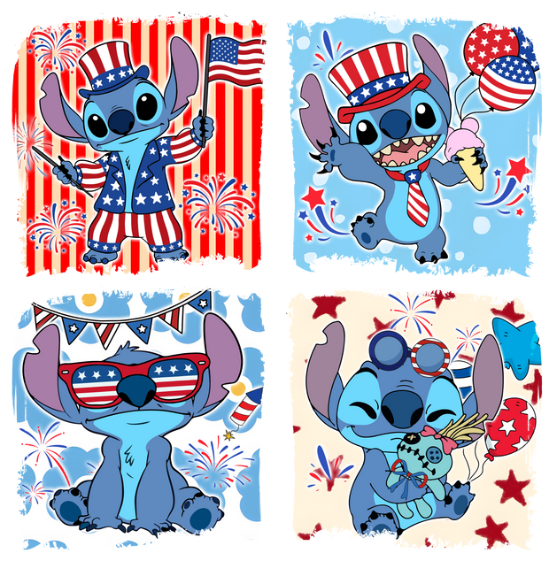 USA Character Stitch DTF (direct-to-film) Transfer