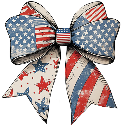 USA Colored Bow DTF (direct-to-film) Transfer