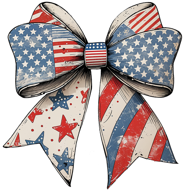 USA Colored Bow DTF (direct-to-film) Transfer