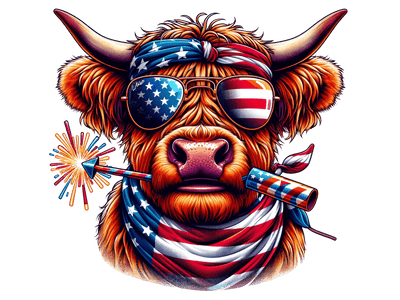 USA Cow 4th of July Ready DTF (direct-to-film) Transfer