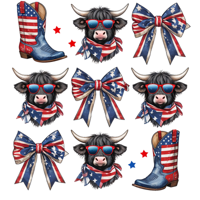 USA Cows & Boots DTF (direct-to-film) Transfer