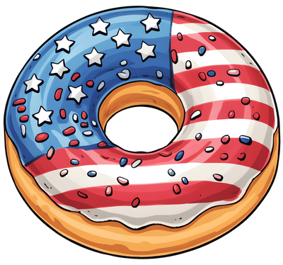 USA Donut with Sprinkles DTF (direct-to-film) Transfer