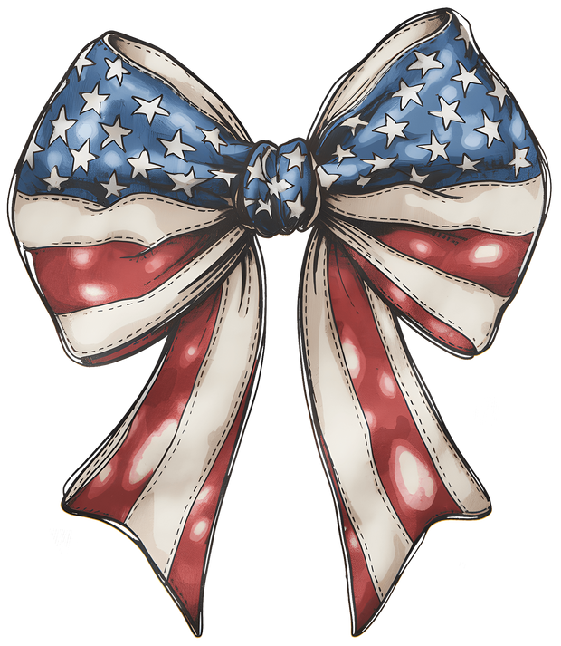 USA Flagged Bow DTF (direct-to-film) Transfer