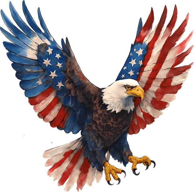 USA Flagged Eagle DTF (direct-to-film) Transfer