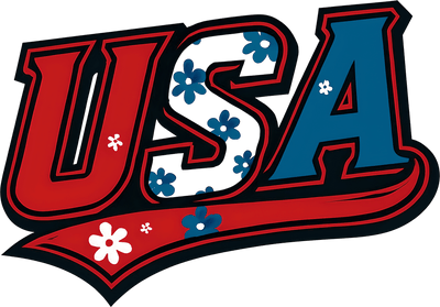 USA Floral DTF (direct-to-film) Transfer