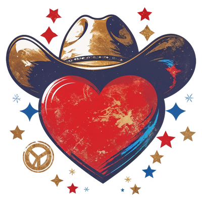 USA Heart & Hat DTF (direct-to-film) Transfer