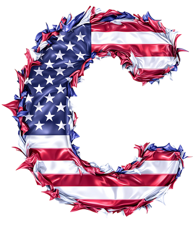 USA Letter C DTF (direct-to-film) Transfer