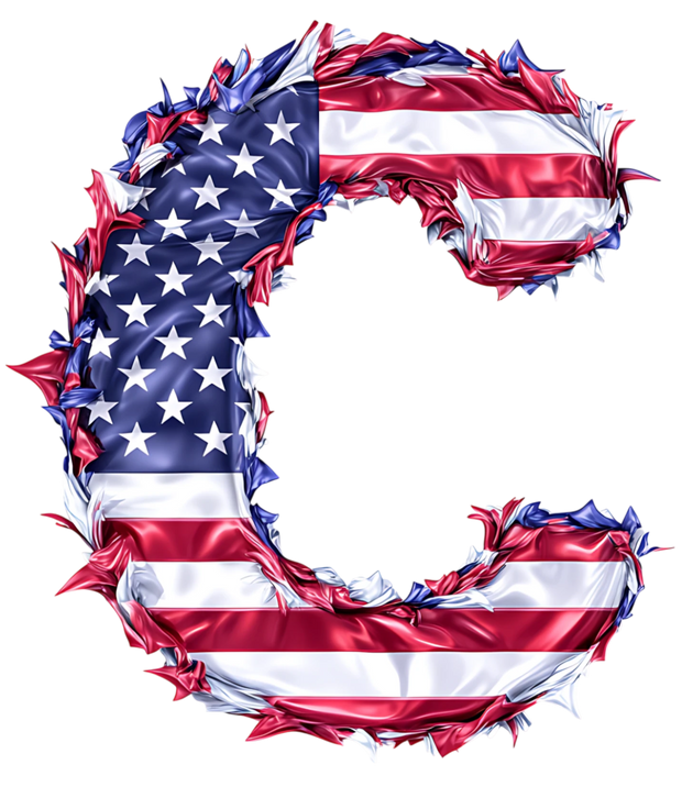 USA Letter C DTF (direct-to-film) Transfer