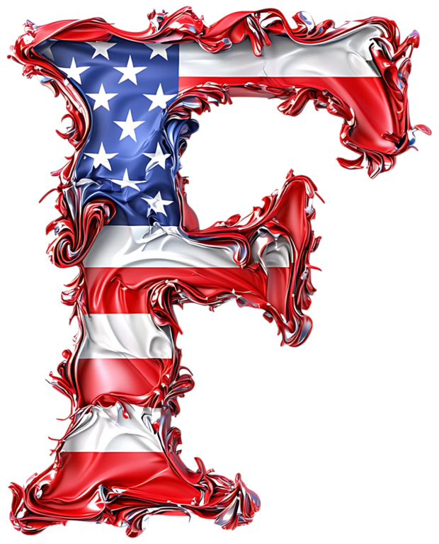 USA Letter F DTF (direct-to-film) Transfer