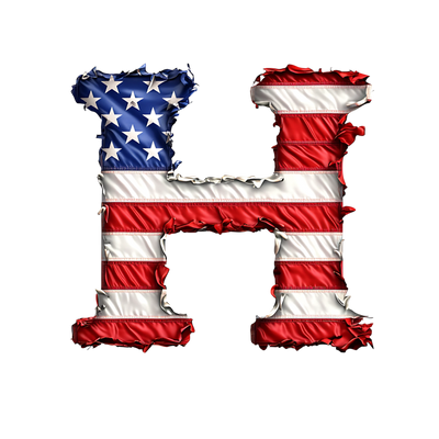 USA Letter H DTF (direct-to-film) Transfer