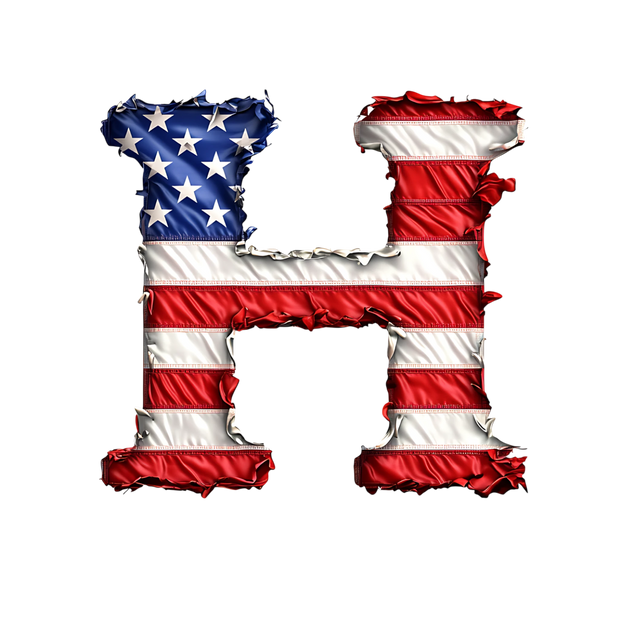 USA Letter H DTF (direct-to-film) Transfer