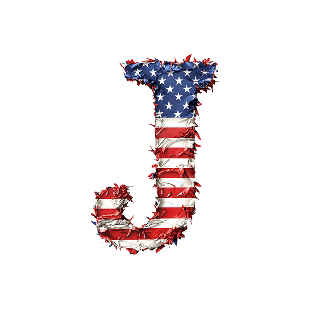 USA Letter J DTF (direct-to-film) Transfer