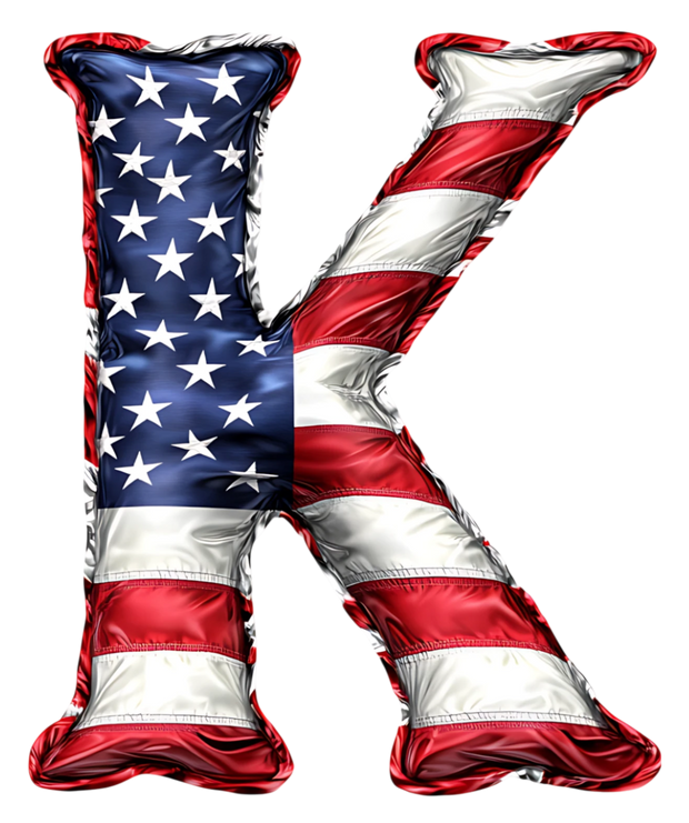 USA Letter K DTF (direct-to-film) Transfer