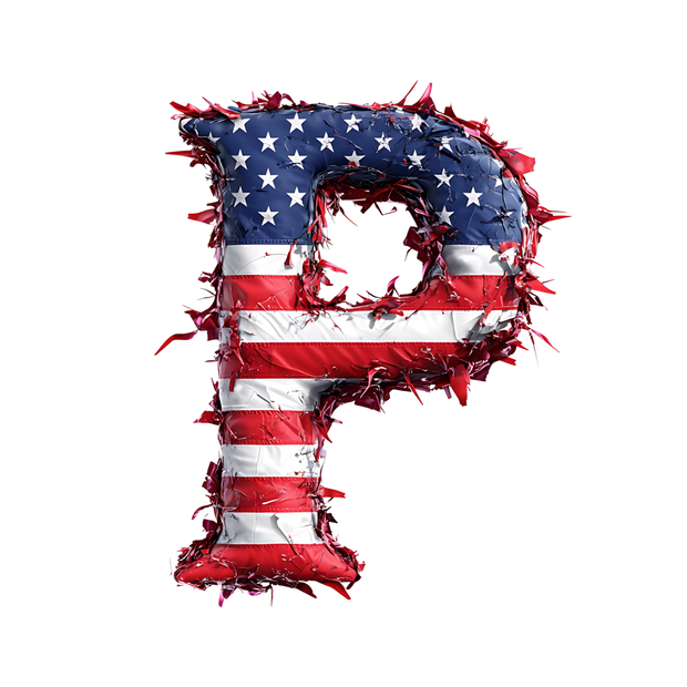 USA Letter P DTF (direct-to-film) Transfer