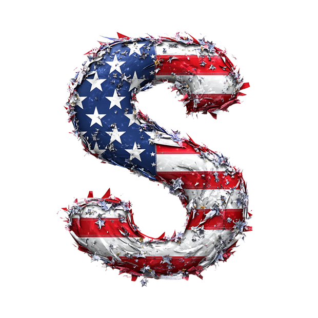 USA Letter S DTF (direct-to-film) Transfer