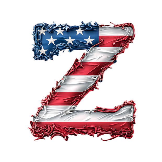 USA Letter Z DTF (direct-to-film) Transfer