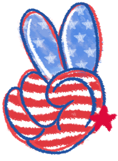 USA Peace Hand DTF (direct-to-film) Transfer