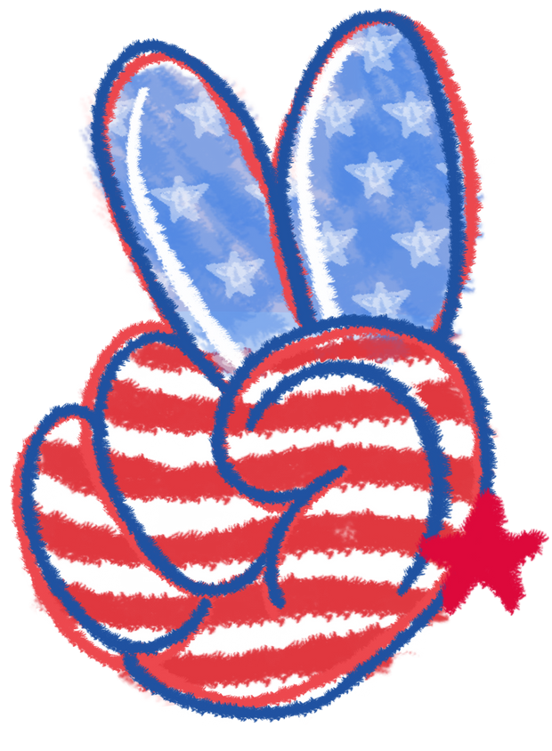 USA Peace Hand DTF (direct-to-film) Transfer