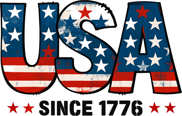 USA Since 1776 Stars & Stripes DTF (direct-to-film) Transfer